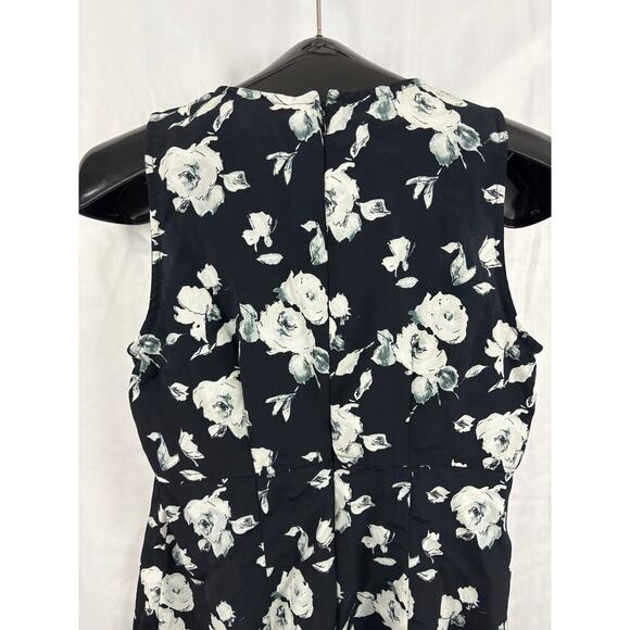 Vintage Black White Floral Slip Dress 90's Y2K Sleeveless Flowy Timeless Tickets - Picture 9 of 10